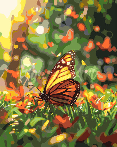 Malen nach Zahlen Figured'Art – Schmetterling auf der Wiese