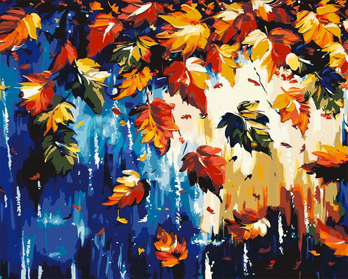 Malen nach Zahlen Figured'Art – Leuchtende Herbstblätter