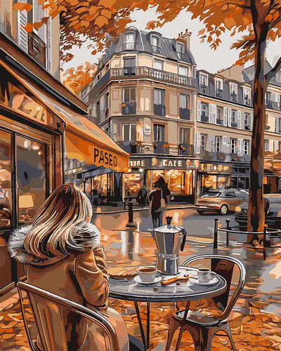 Malen nach Zahlen Figured'Art – Herbst-Café-Moment