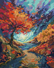 Laden Sie das Bild in den Galerie-Viewer, Malen nach Zahlen Figured&#39;Art – Surrealer Herbst inspiriert von Van Gogh