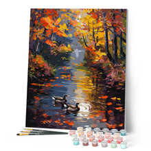 Laden Sie das Bild in den Galerie-Viewer, Goldener Teich im Herbst