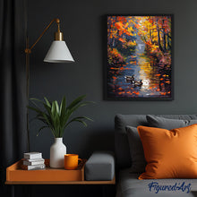 Laden Sie das Bild in den Galerie-Viewer, Goldener Teich im Herbst