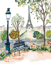 Laden Sie das Bild in den Galerie-Viewer, Malen nach Zahlen Figured&#39;Art – Aquarell-Pariser Garten