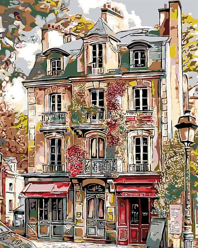 Malen nach Zahlen Figured'Art – Vintage-Pariser Fassaden