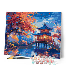 Laden Sie das Bild in den Galerie-Viewer, Pagode in einer Herbstnacht