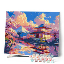 Laden Sie das Bild in den Galerie-Viewer, Tempelblick mit Mount Fuji
