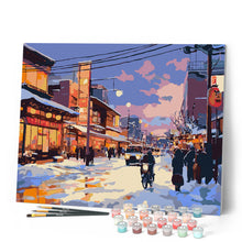 Laden Sie das Bild in den Galerie-Viewer, Retro-Winterstraße in Japan