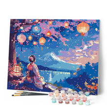 Laden Sie das Bild in den Galerie-Viewer, Mädchen, Laternen und Mount Fuji