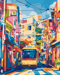 Malen nach Zahlen Figured'Art – Tokio Stadtbus