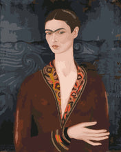Laden Sie das Bild in den Galerie-Viewer, Malen nach Zahlen Figured&#39;Art – Frida - Selbstbildnis im Samtkleid