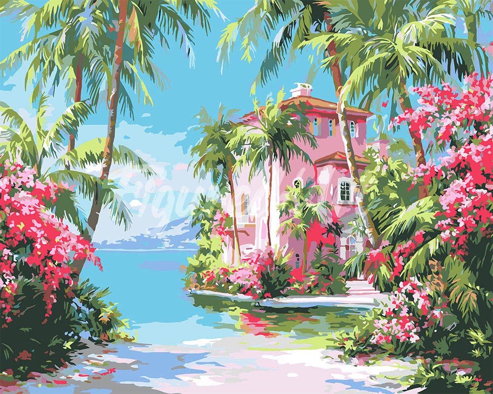 Malen nach Zahlen Figured'Art – Paradiesküstenhaus