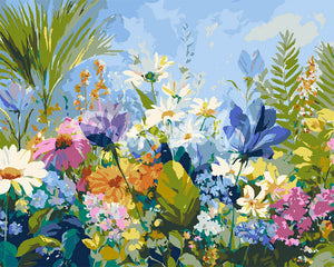 Malen nach Zahlen Figured'Art – Bunte Blumenwiese