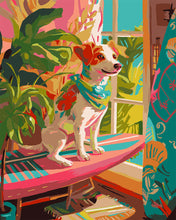 Laden Sie das Bild in den Galerie-Viewer, Malen nach Zahlen Figured&#39;Art – Surfbegeisterter Hund