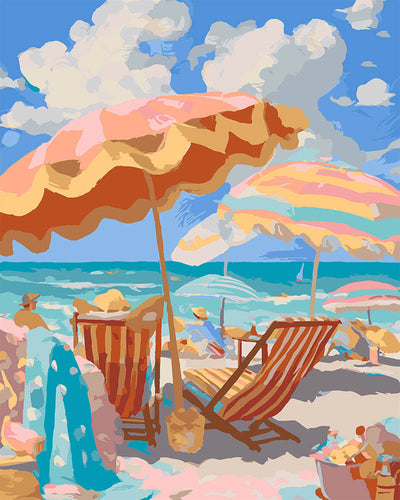 Malen nach Zahlen Figured'Art – Pastellstrand