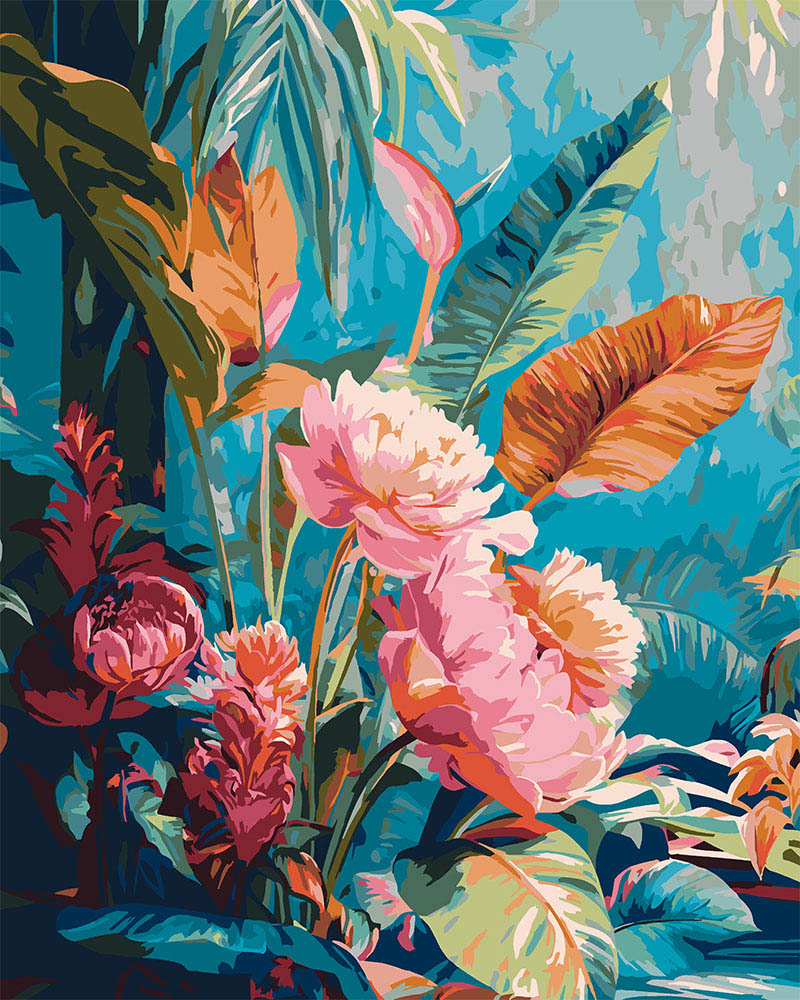 Malen nach Zahlen Figured'Art – Dschungelblüten