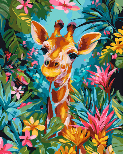 Malen nach Zahlen Figured'Art – Tropische Giraffe
