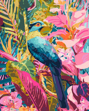Laden Sie das Bild in den Galerie-Viewer, Malen nach Zahlen Figured&#39;Art – Tropischer blauer Vogel