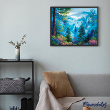 Laden Sie das Bild in den Galerie-Viewer, Nebliges Kiefern-Tal