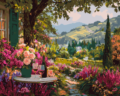 Malen nach Zahlen Figured'Art – Wein am Gartenrand