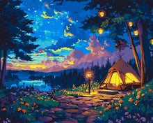 Laden Sie das Bild in den Galerie-Viewer, Malen nach Zahlen Figured&#39;Art – Sternenklare Campingnacht
