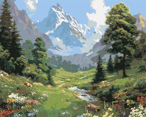 Malen nach Zahlen Figured'Art – Gletscherbach