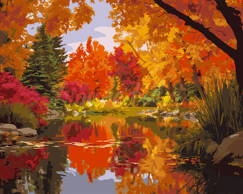 Malen nach Zahlen Figured'Art – Goldene Herbstbäume