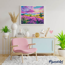 Laden Sie das Bild in den Galerie-Viewer, Lavendelhügel bei Sonnenuntergang