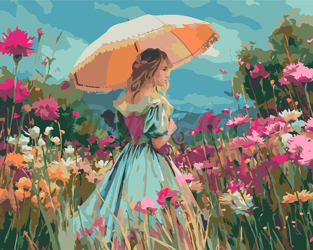 Malen nach Zahlen Figured'Art – Dame der Wildblumen