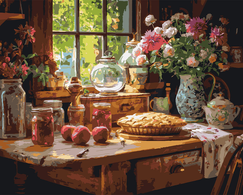 Malen nach Zahlen Figured'Art – Hausgemachter Apfelkuchen