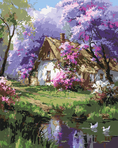Malen nach Zahlen Figured'Art – Jacaranda-Häuschen