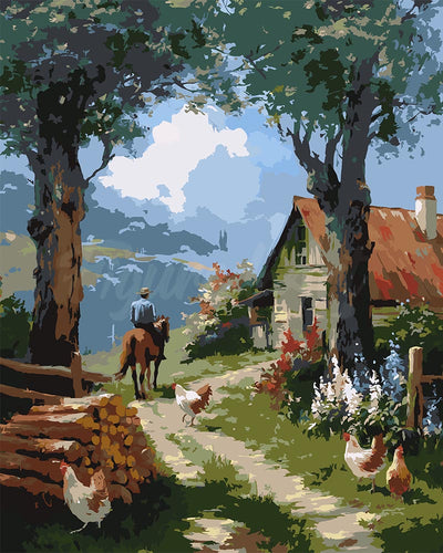 Malen nach Zahlen Figured'Art – Ländliches Farmleben