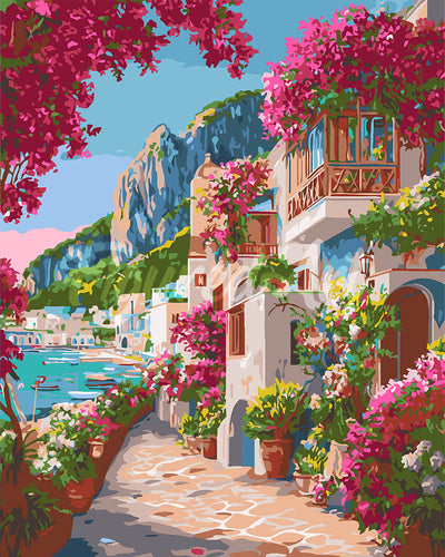Malen nach Zahlen Figured'Art – Blumenallee von Capri