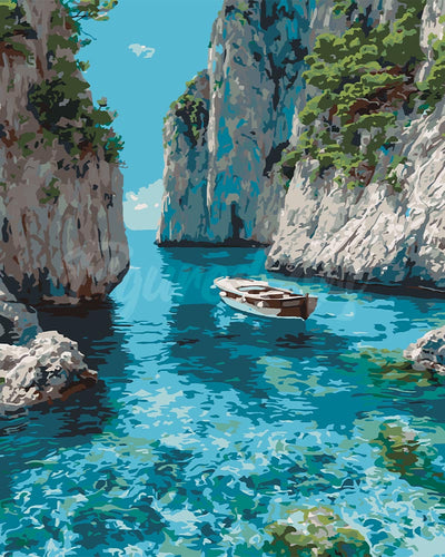 Malen nach Zahlen Figured'Art – Friedliche Blaue Bucht