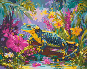 Malen nach Zahlen Figured'Art – Fröhlicher Salamander