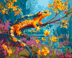 Malen nach Zahlen Figured'Art – Goldener Salamander