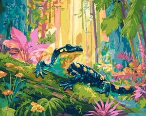 Malen nach Zahlen Figured'Art – Wald-Salamander
