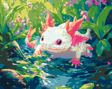 Laden Sie das Bild in den Galerie-Viewer, Malen nach Zahlen Figured&#39;Art – Schwimmender Axolotl