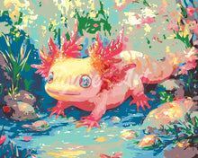 Laden Sie das Bild in den Galerie-Viewer, Malen nach Zahlen Figured&#39;Art – Sonnenbadender Axolotl
