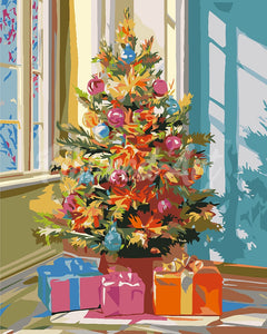 Malen nach Zahlen Figured'Art – Heller Weihnachtsbaum