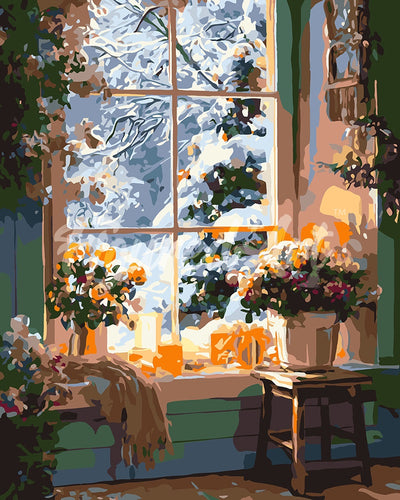 Malen nach Zahlen Figured'Art – Romantischer Winter