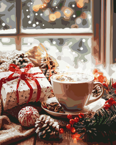 Malen nach Zahlen Figured'Art – Festliche Kaffeezeit