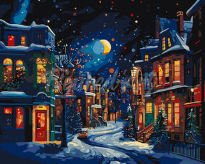 Malen nach Zahlen Figured'Art – Halbmond im Winter