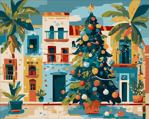 Malen nach Zahlen Figured'Art – Bunter Festplatz