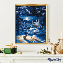 Laden Sie das Bild in den Galerie-Viewer, Mondschein-Winterhütte