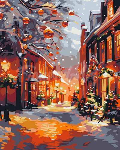 Malen nach Zahlen Figured'Art – Goldene Weihnachtsstunde