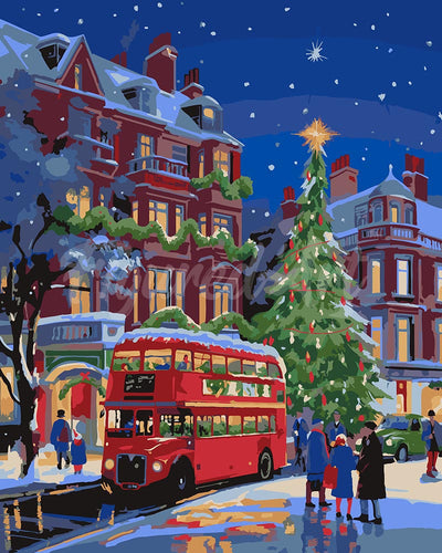 Malen nach Zahlen Figured'Art – Londoner Weihnachtsstraße
