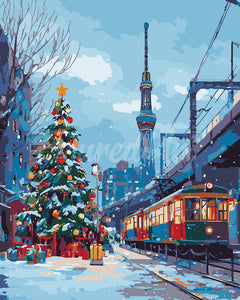 Malen nach Zahlen Figured'Art – Weihnachten in Tokio