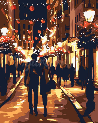Malen nach Zahlen Figured'Art – Romantische Weihnachtsnacht