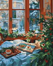 Laden Sie das Bild in den Galerie-Viewer, Malen nach Zahlen Figured&#39;Art – Gemütlicher Winter im Bett