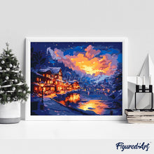 Laden Sie das Bild in den Galerie-Viewer, Leuchtendes Dorf am See